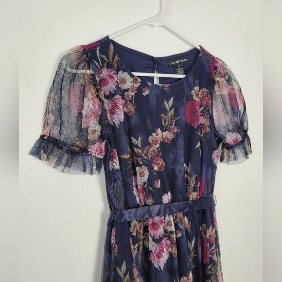 Candalite Petite Medium Floral Dress Purple Blue Dance Formal Fairy Bloomcore - Picture 8 of 11